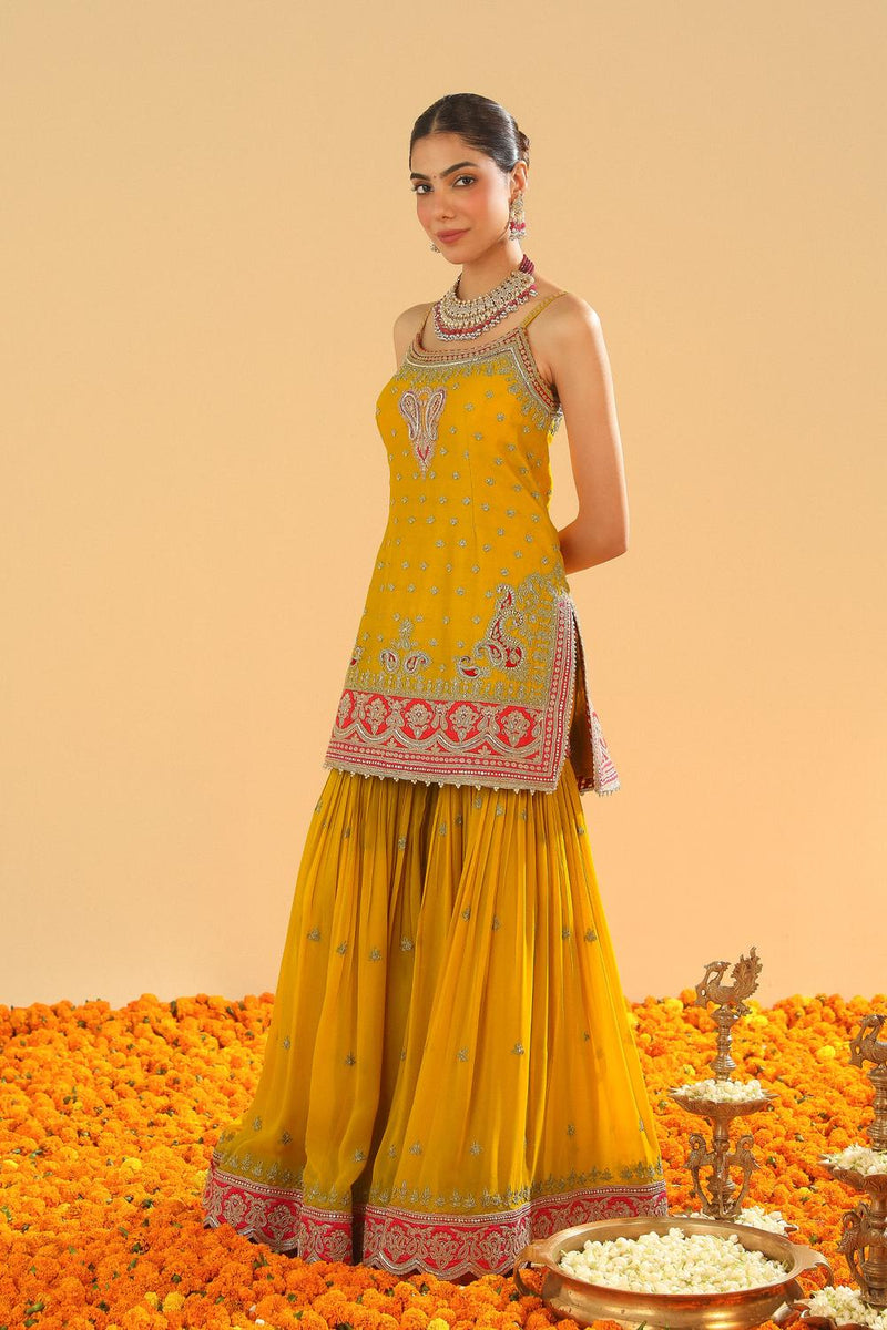 Short Kurta With Garara And Dupatta