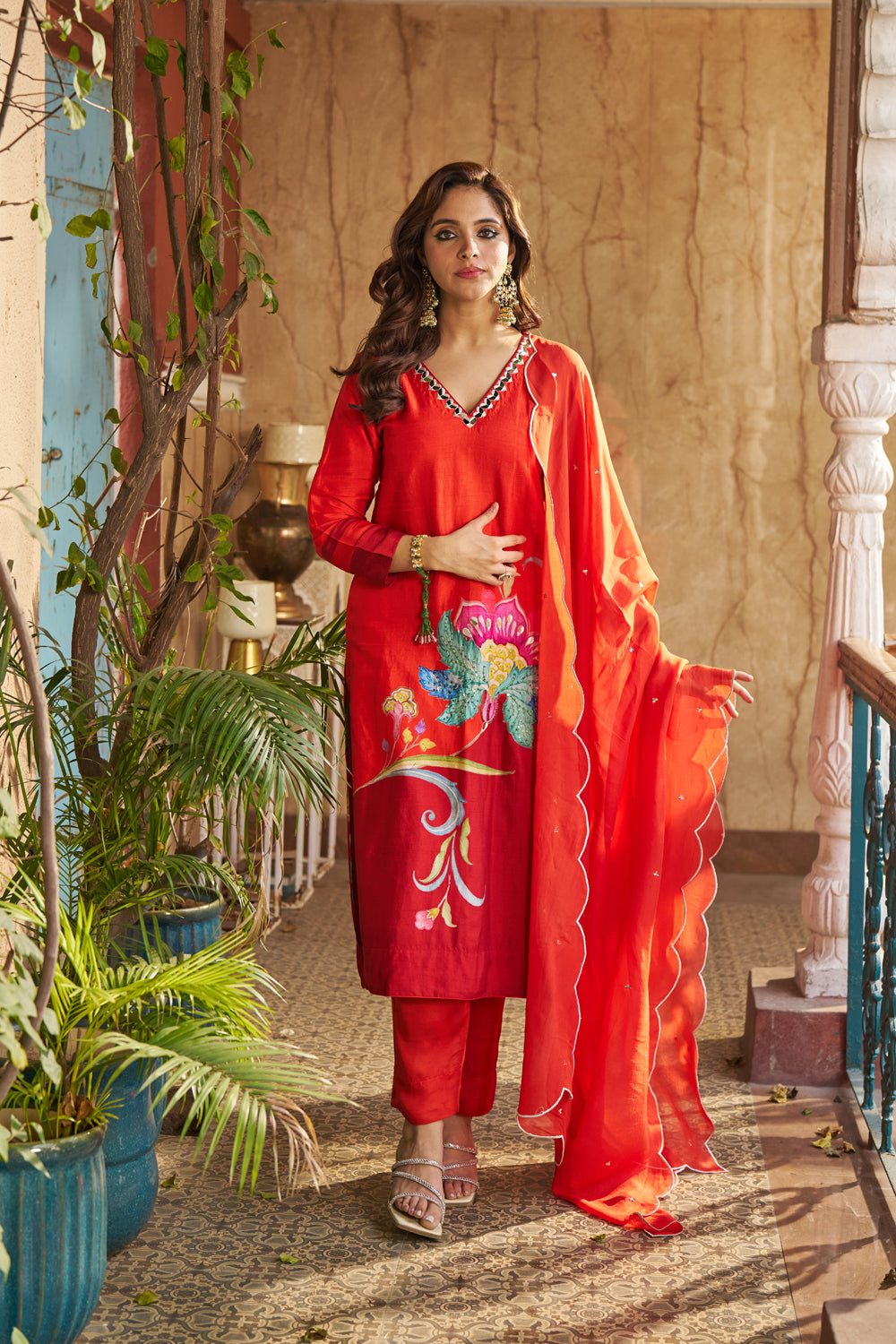 Nayaab Burnt Orange Kurta Set