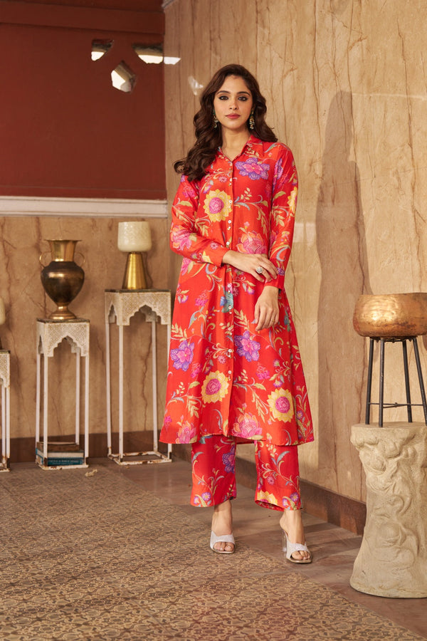 Ruya Burnt Orange Kurta Set