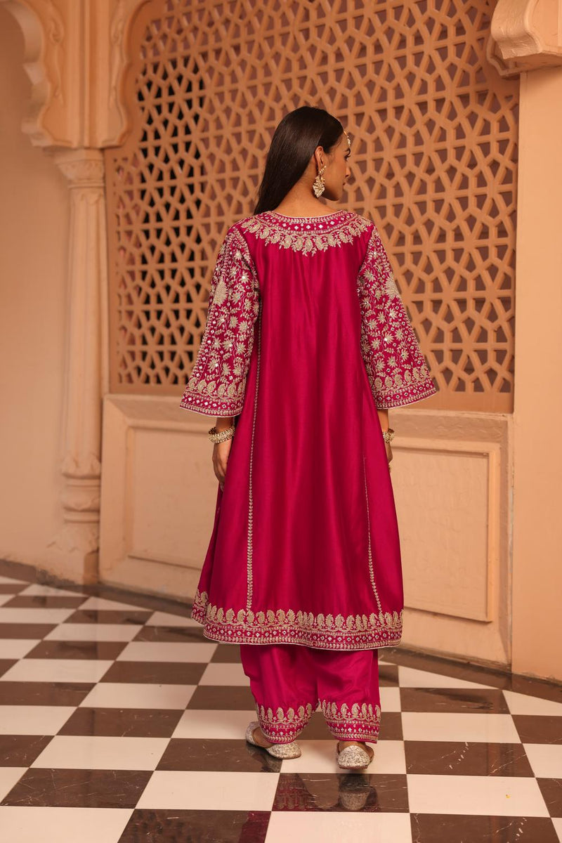 Aiman - Short Knee Length Chauga With Salwar And Odhni