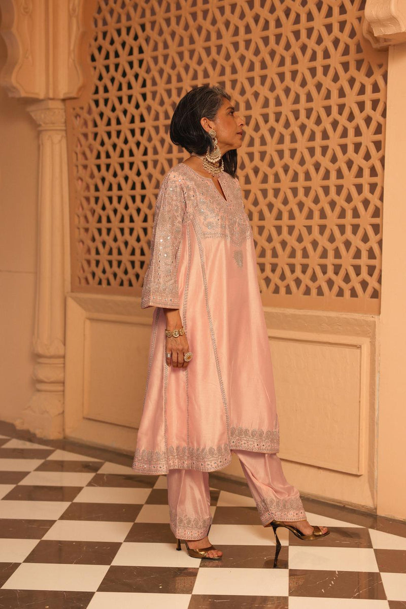 Aiman - Short Knee Length Chauga With Salwar And Odhni