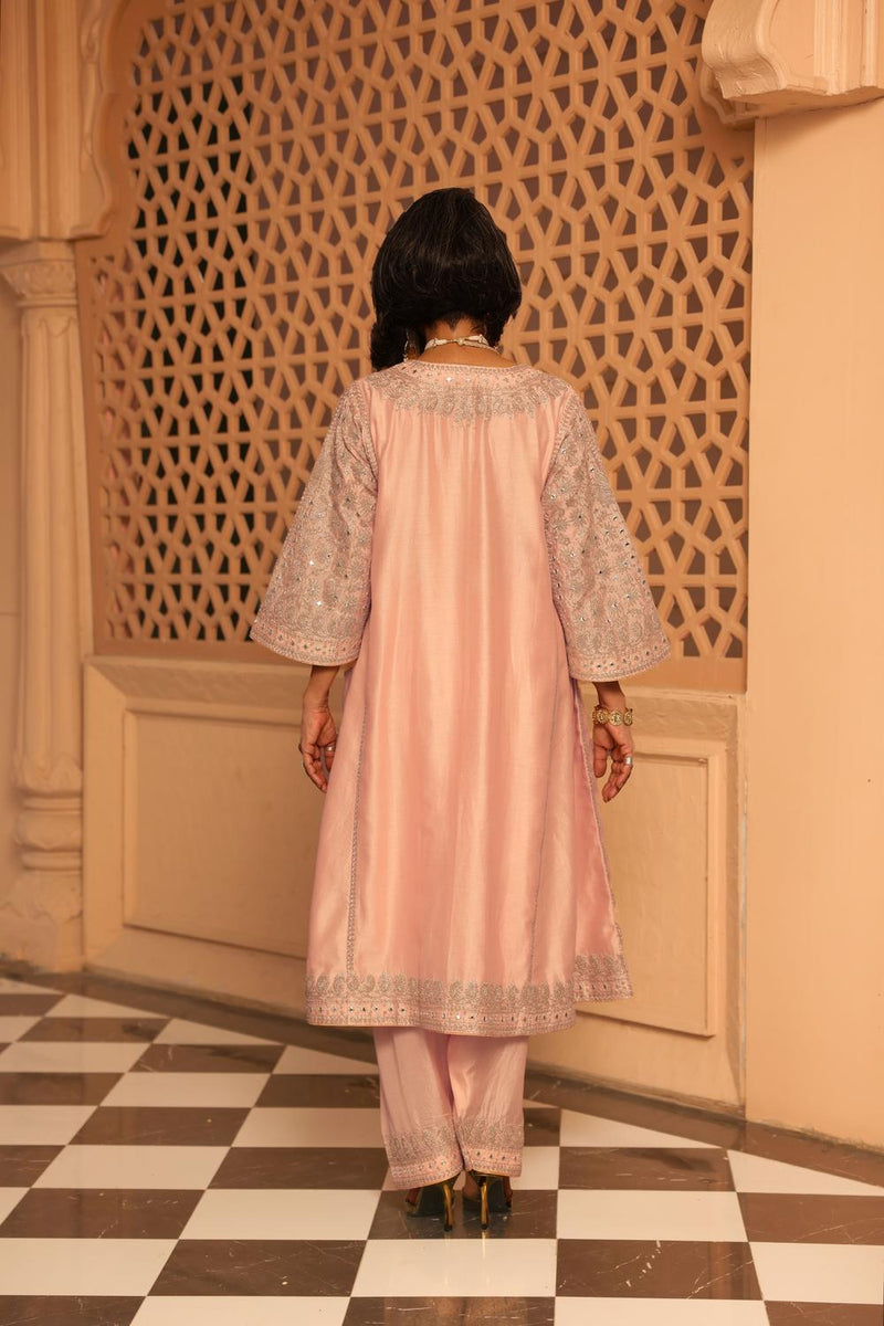 Aiman - Short Knee Length Chauga With Salwar And Odhni