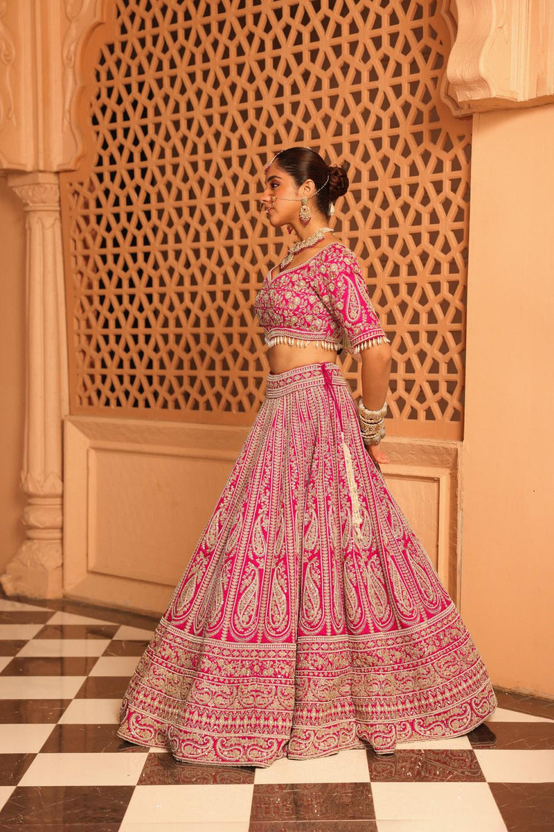 Inaya - Hotpink Lehenga With Blouse And Dupatta