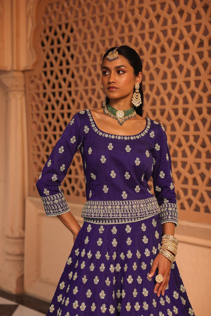 Aasmaa - Purple Lehenga With Choli And Dupatta