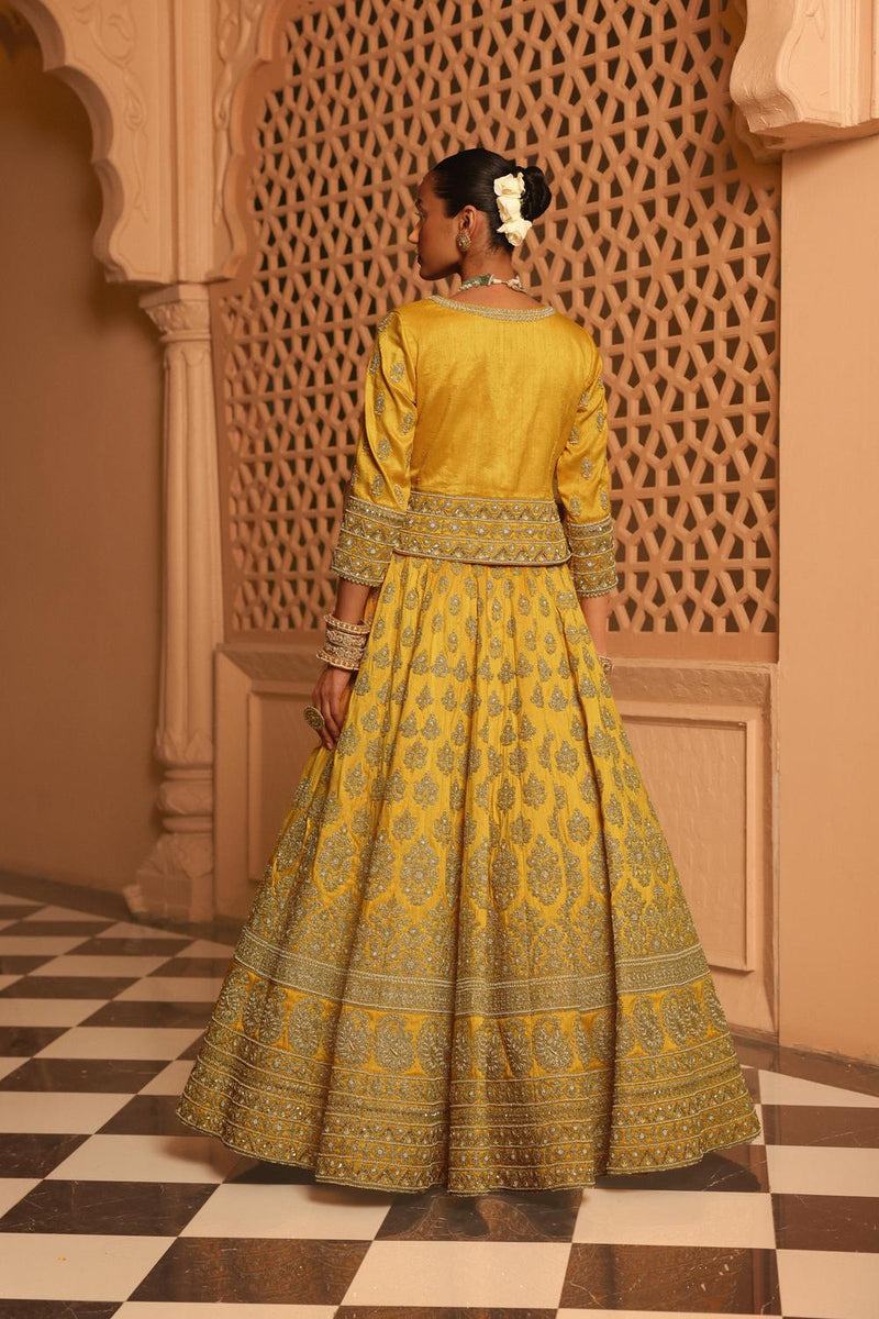 Noorali - Mustard Lehenga With Choli And Dupatta