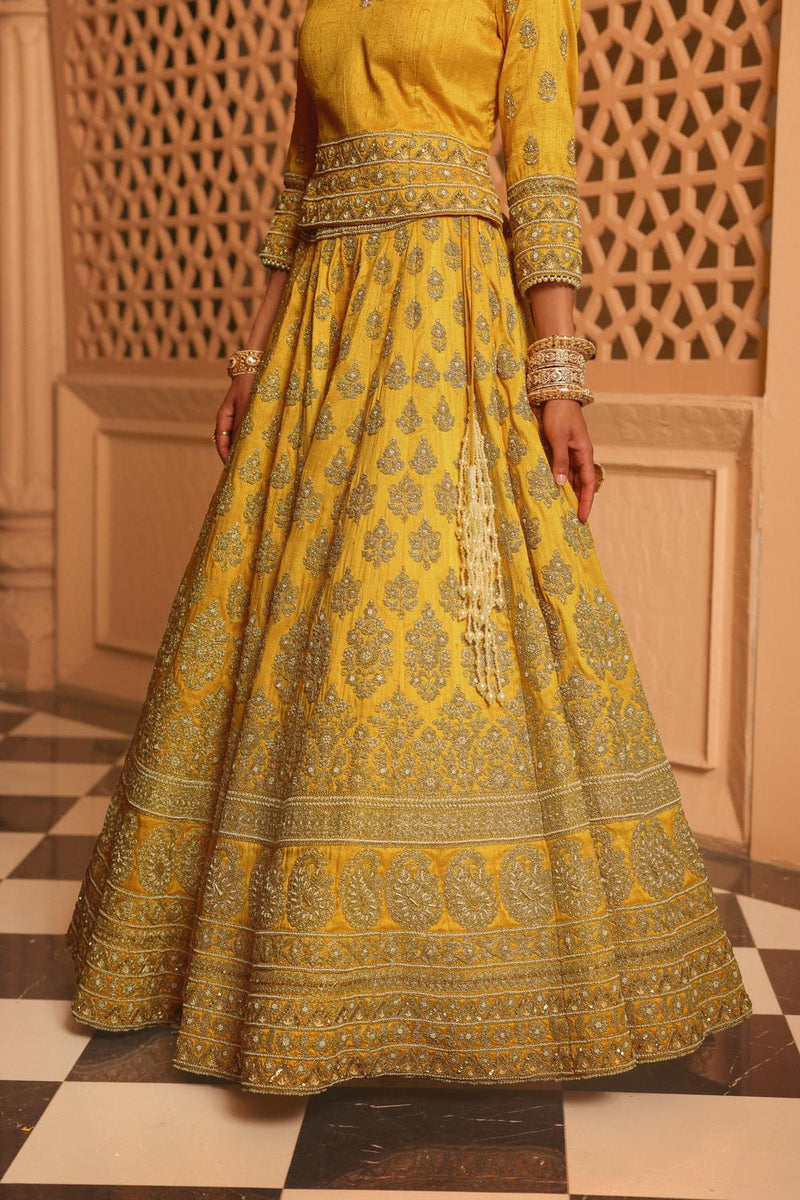 Noorali - Mustard Lehenga With Choli And Dupatta