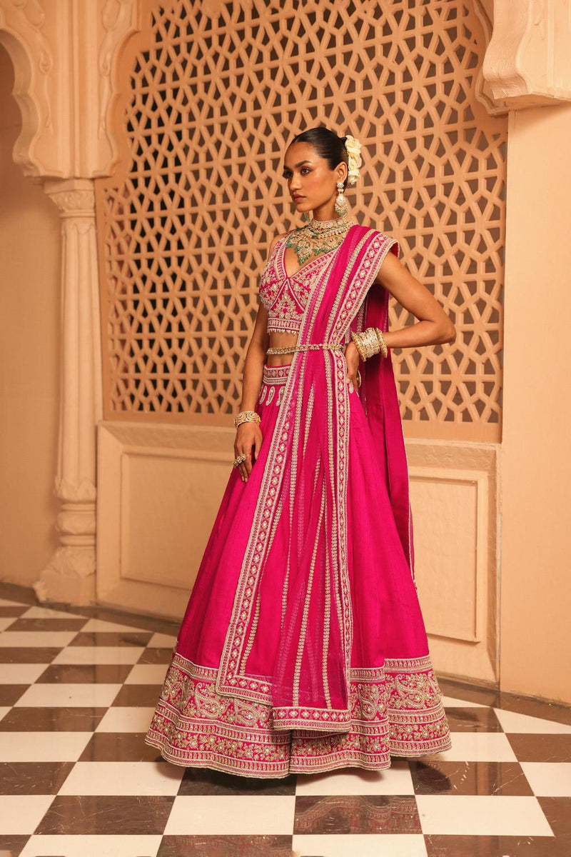 Ilma - Hotpink Lehenga With Blouse And Dupatta