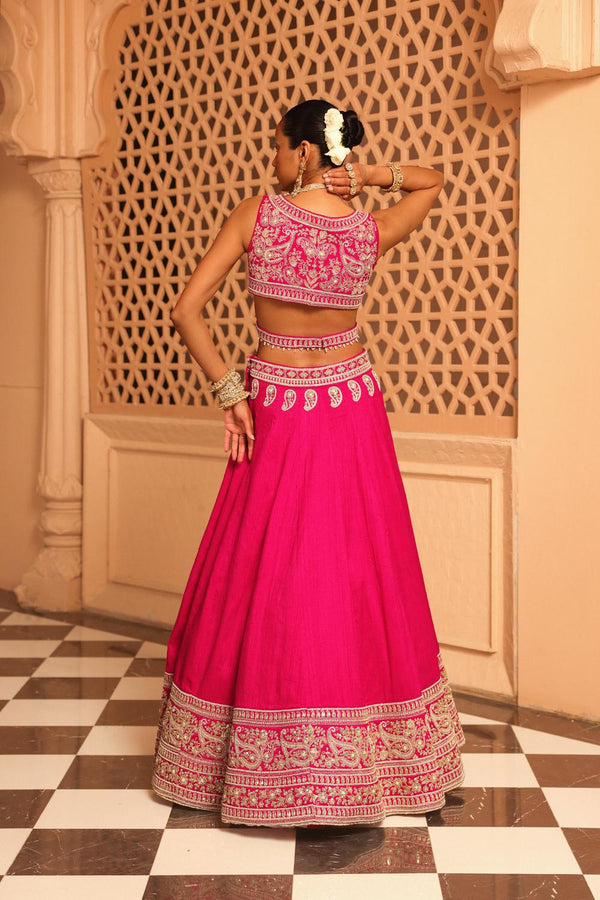 Ilma - Hotpink Lehenga With Blouse And Dupatta