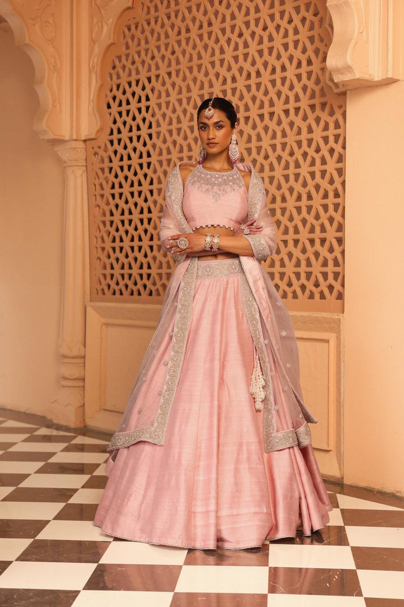 Humeyra - Rosepink Lehenga With Blouse And Dupatta