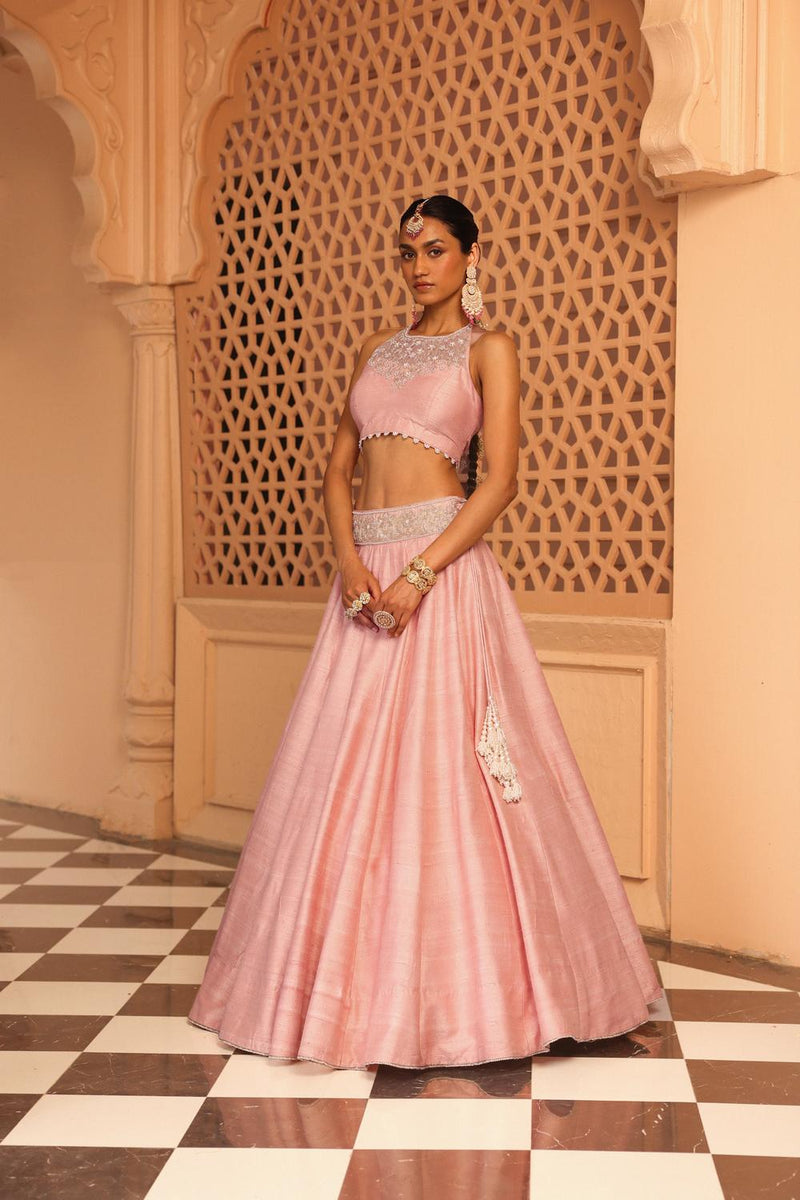 Humeyra - Rosepink Lehenga With Blouse And Dupatta