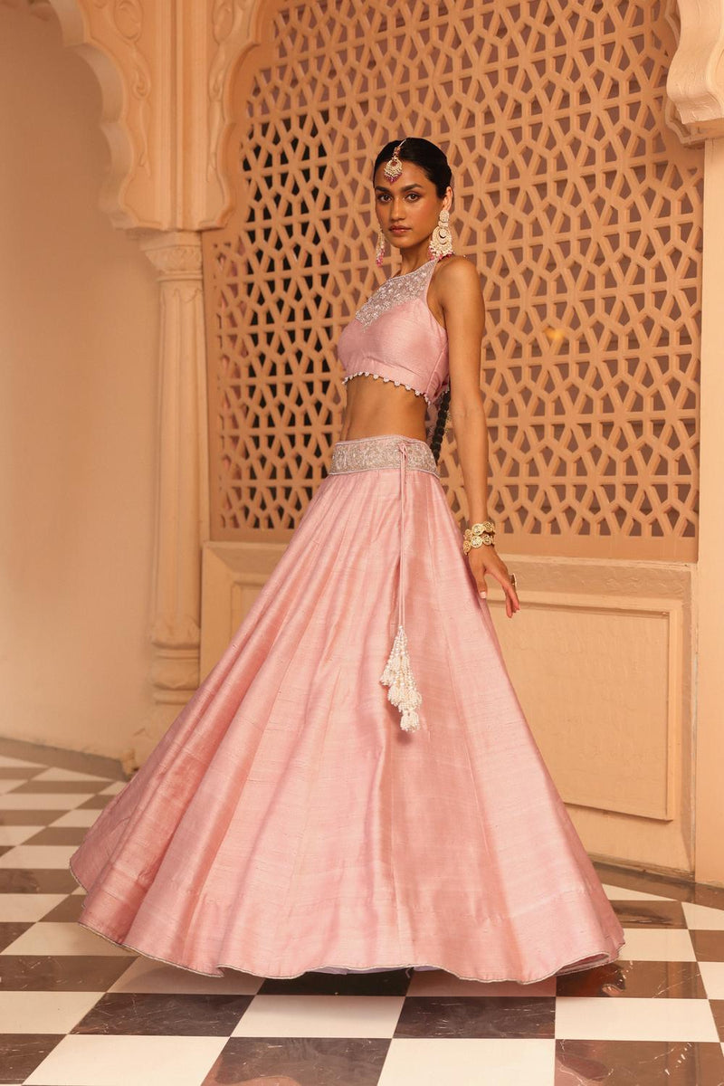 Humeyra - Rosepink Lehenga With Blouse And Dupatta