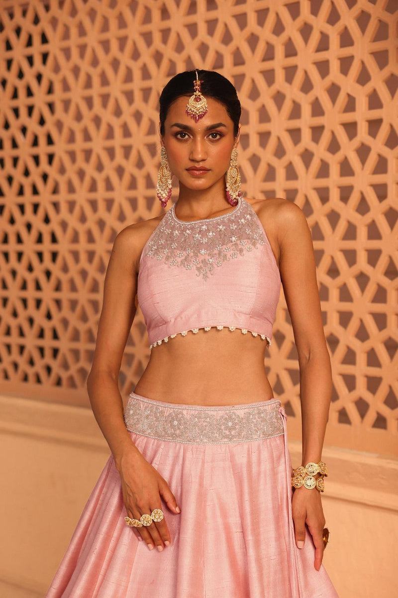 Humeyra - Rosepink Lehenga With Blouse And Dupatta