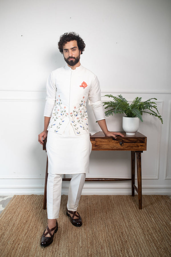 Vivid Floral Nehru Jacket Set