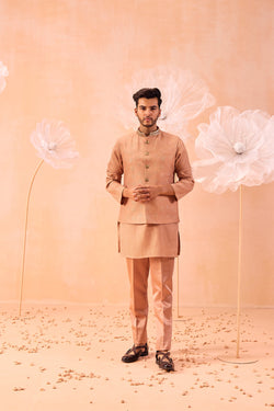 Rose Brown Nehru Jacket Set