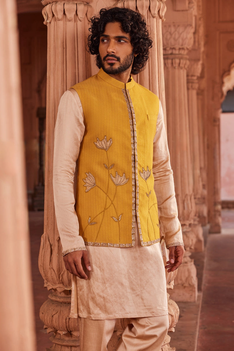 Marigold Nehru Jacket Set