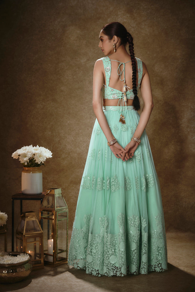 Mint & Blush Pink Lehenga Set