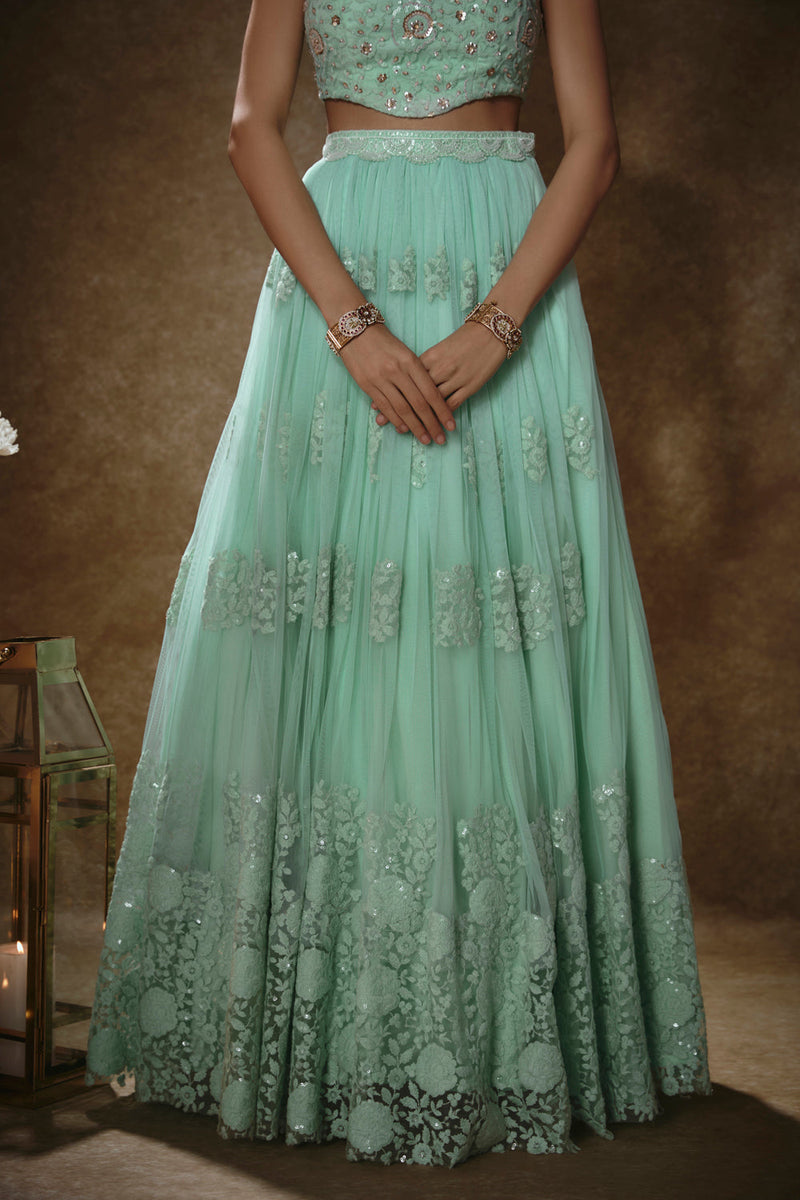 Mint & Blush Pink Lehenga Set