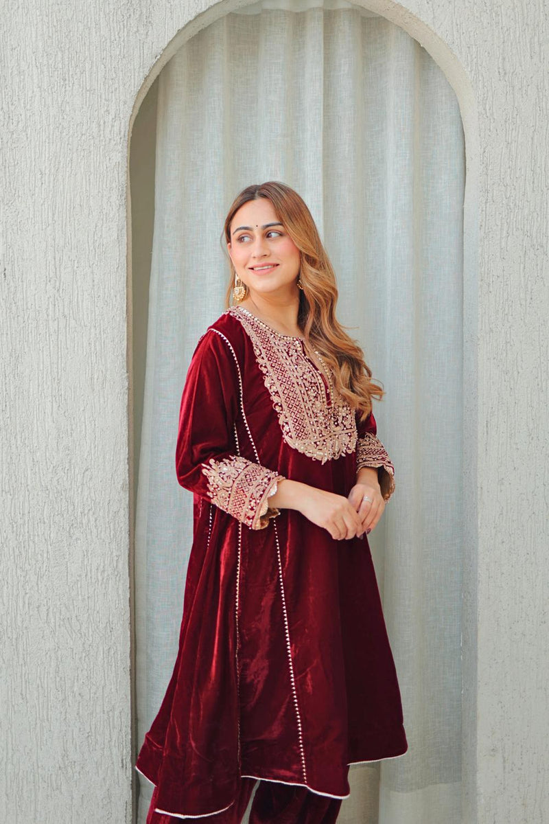 Nisreen - Short Kalidaar Chauga With Salwar