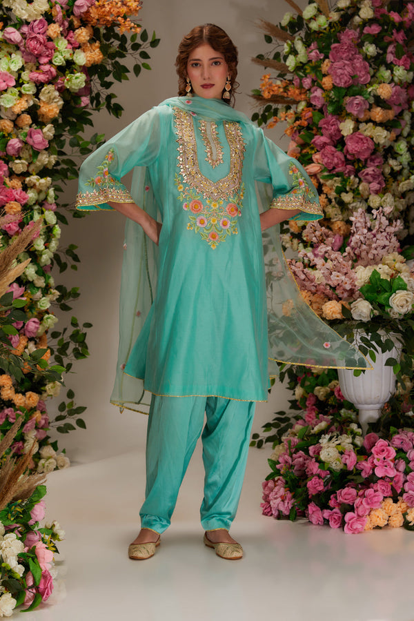 Turquoise Kurta Set