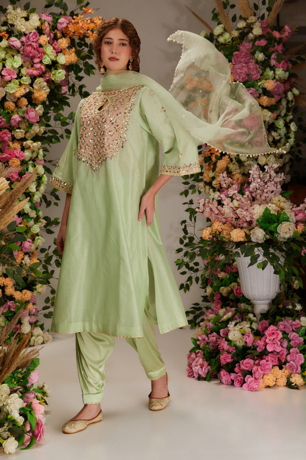 Pista Green Kurta Set