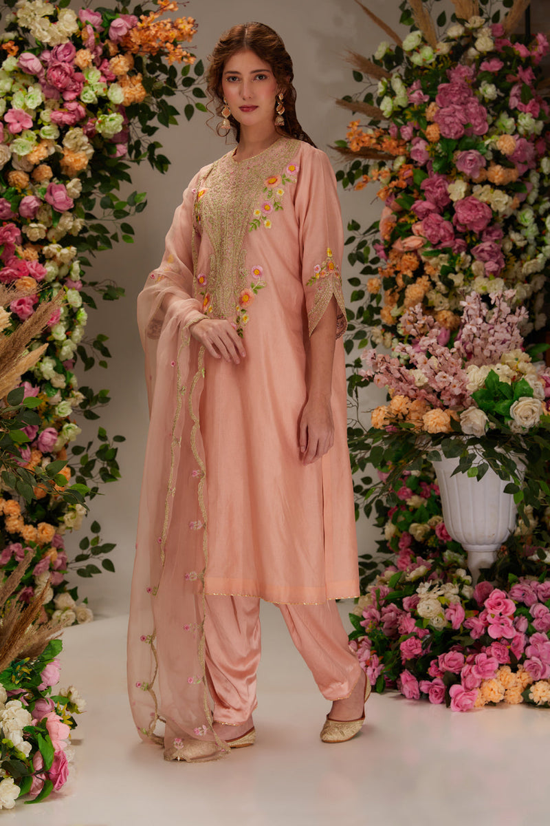 Peach Kurta Set