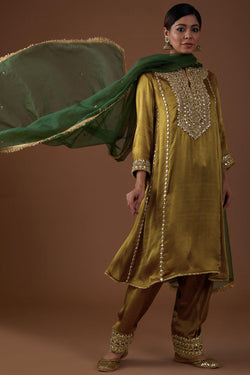 Champagne Gold Kurta-Salwar & Dupatta