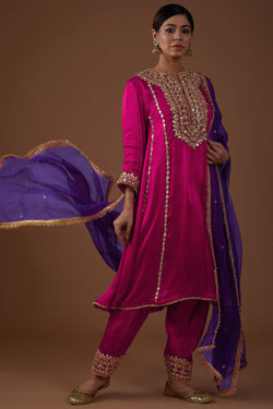 Vivid Berry Kurta-Salwar & Dupatta