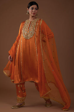 Burnt Amber Kurta-Salwar & Dupatta