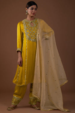 Golden Saffron Kurta-Salwar & Dupatta