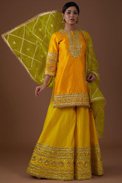 Amber Glow Serenade Kurta-Sharara & Dupatta