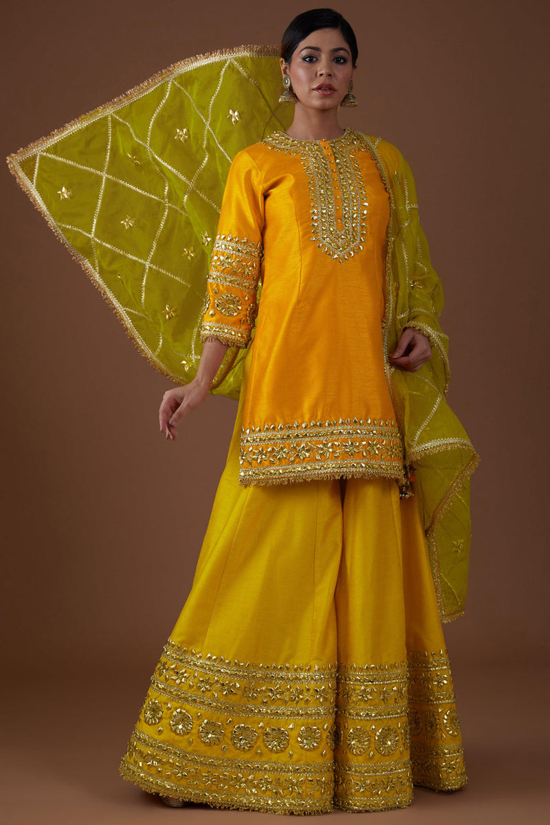 Amber Glow Serenade Kurta-Sharara & Dupatta