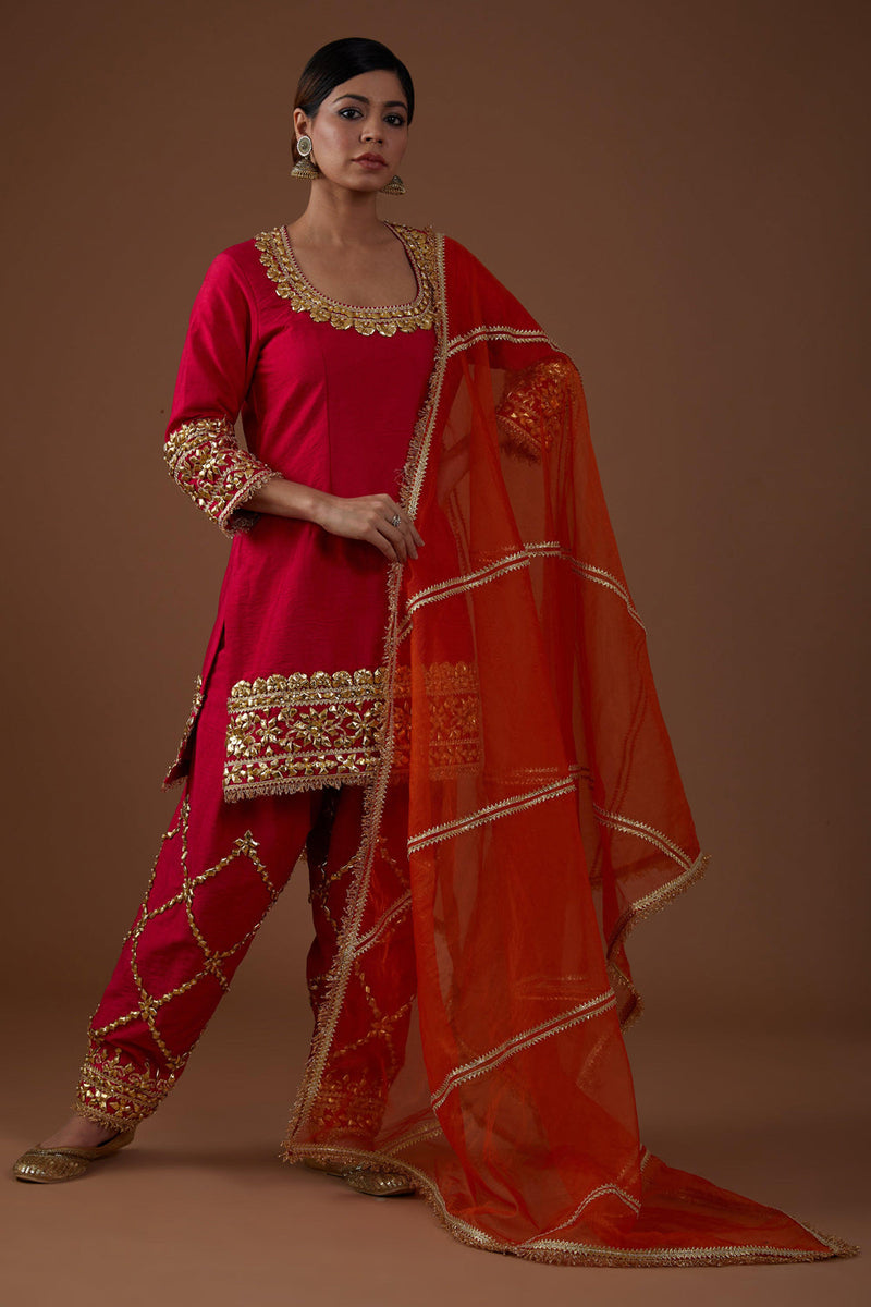 Vivid Berry Kurta-Salwar & Dupatta