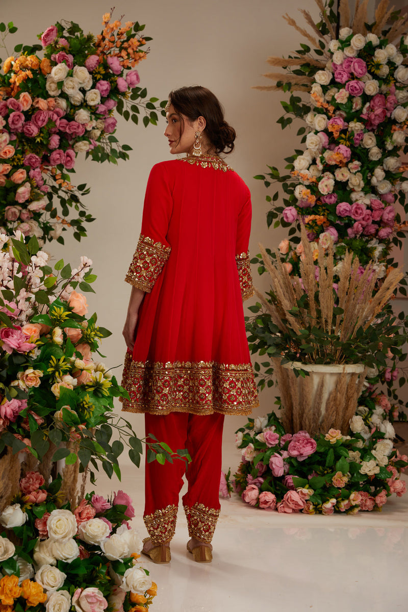 Fuschia Anarkali With Salwar And Dupatta