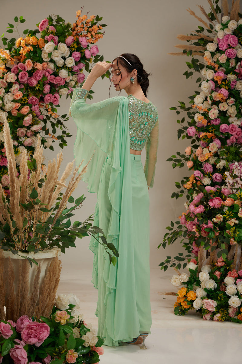 Green Saree Set