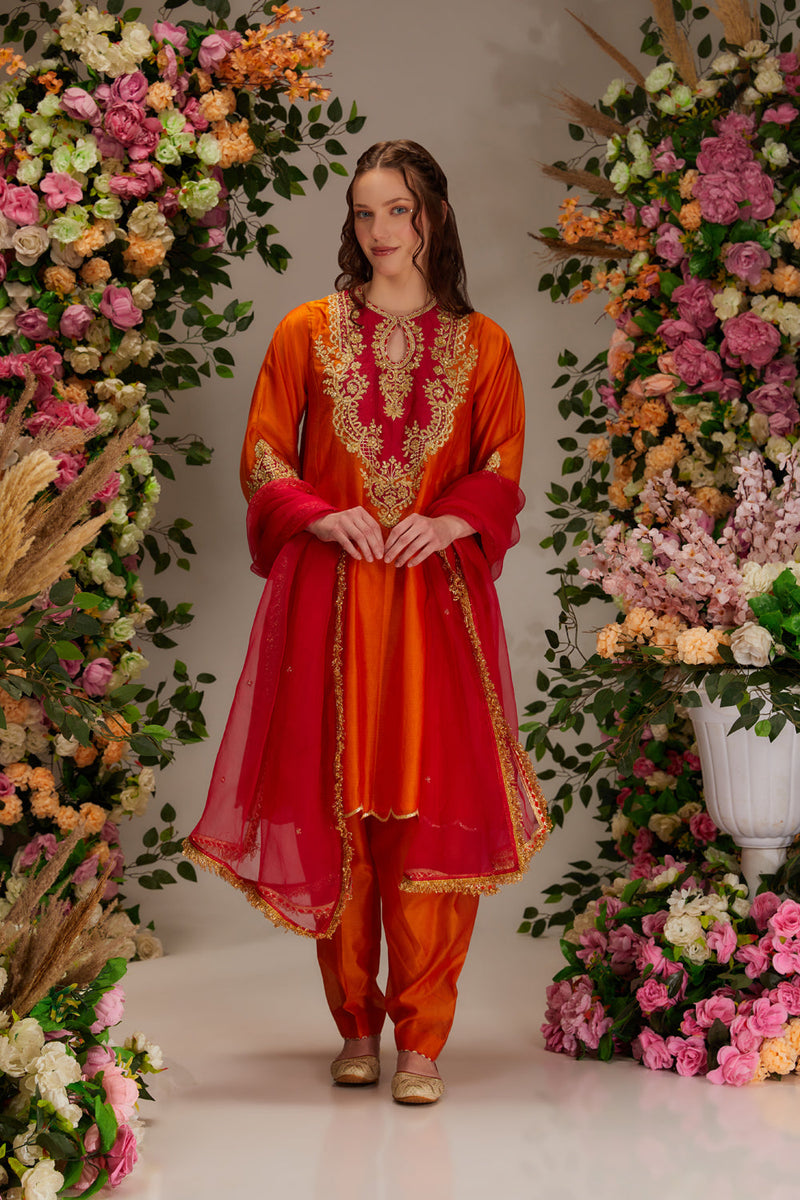 Orange Kurta Set