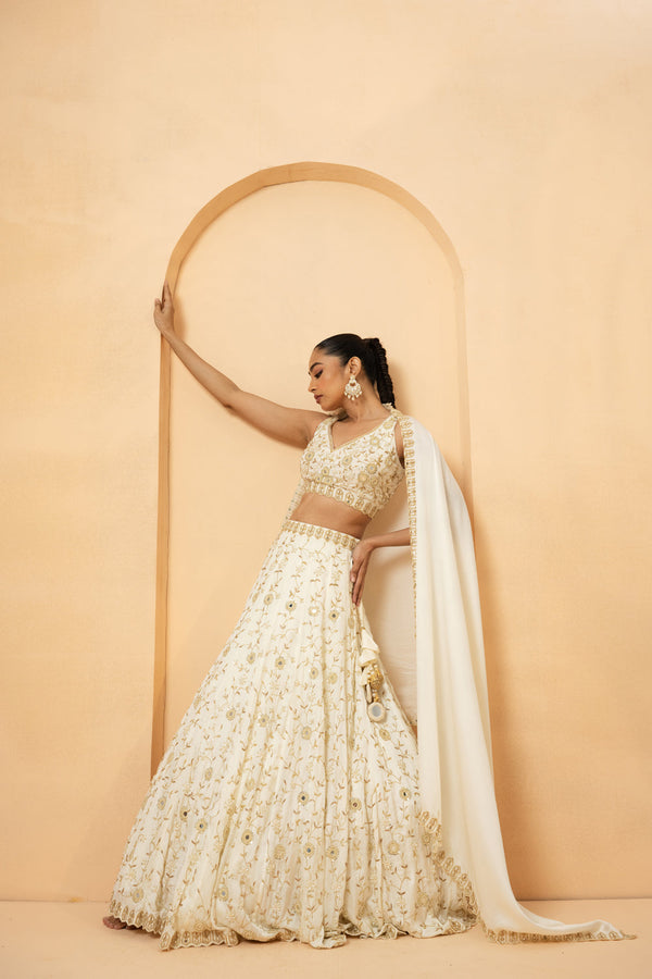 Ivory Mirror Lehenga Set