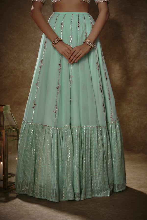 Mint & Gold Lehenga Set