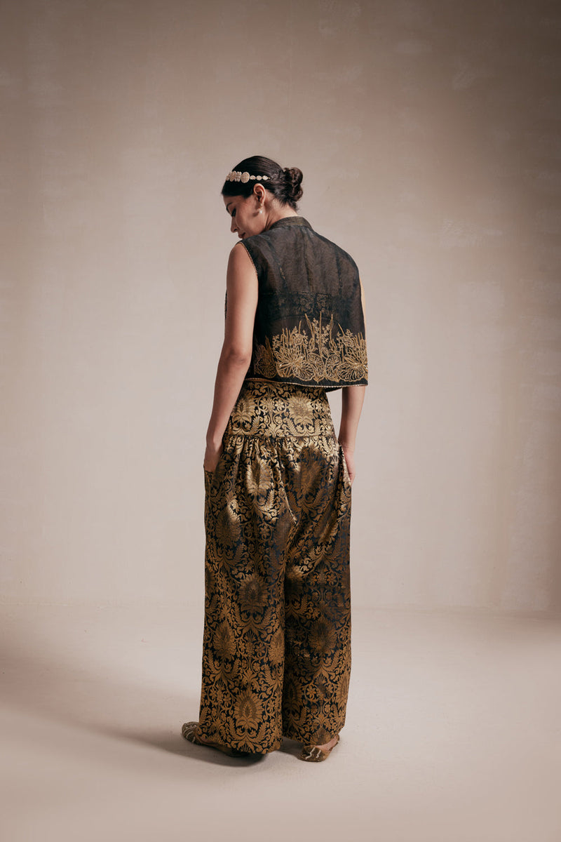 Gold Embroided Jacket & Pants Co-Ord