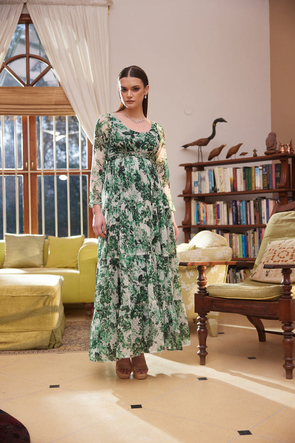 Green Rasasvda Printed Maxi Dress