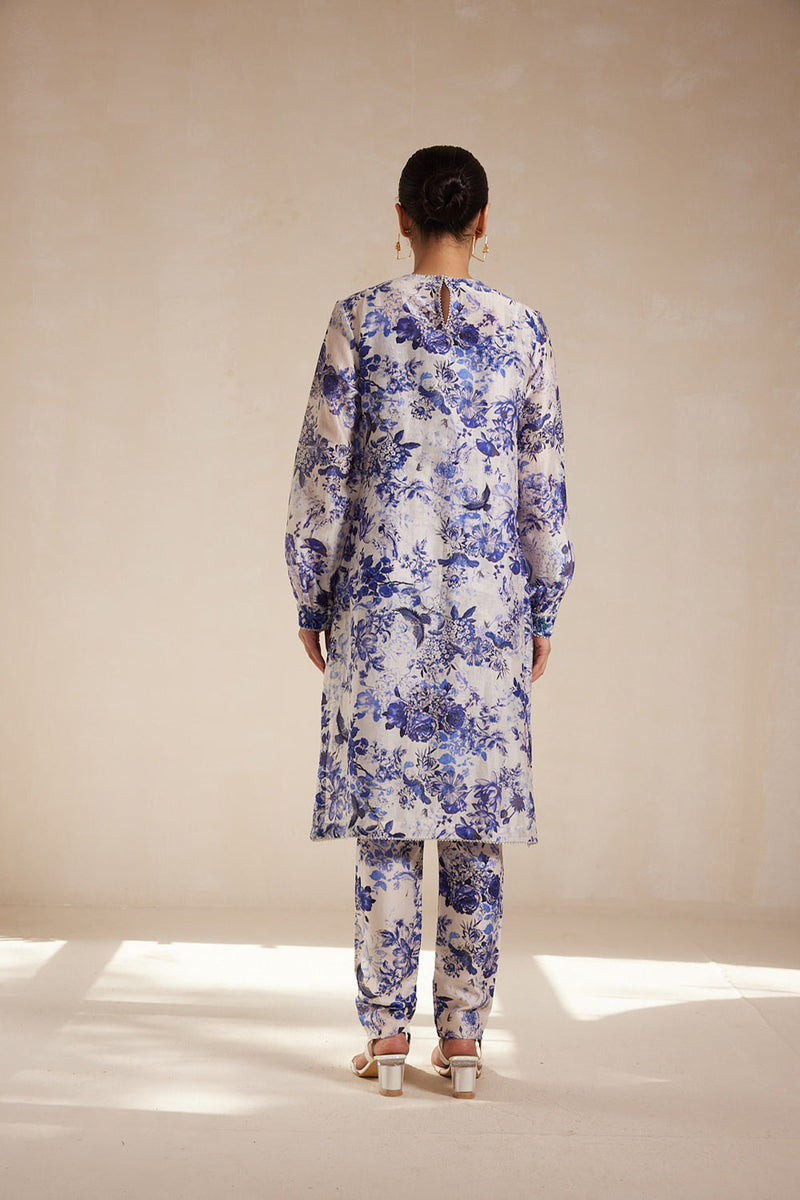 Blue Printed Kurta Set