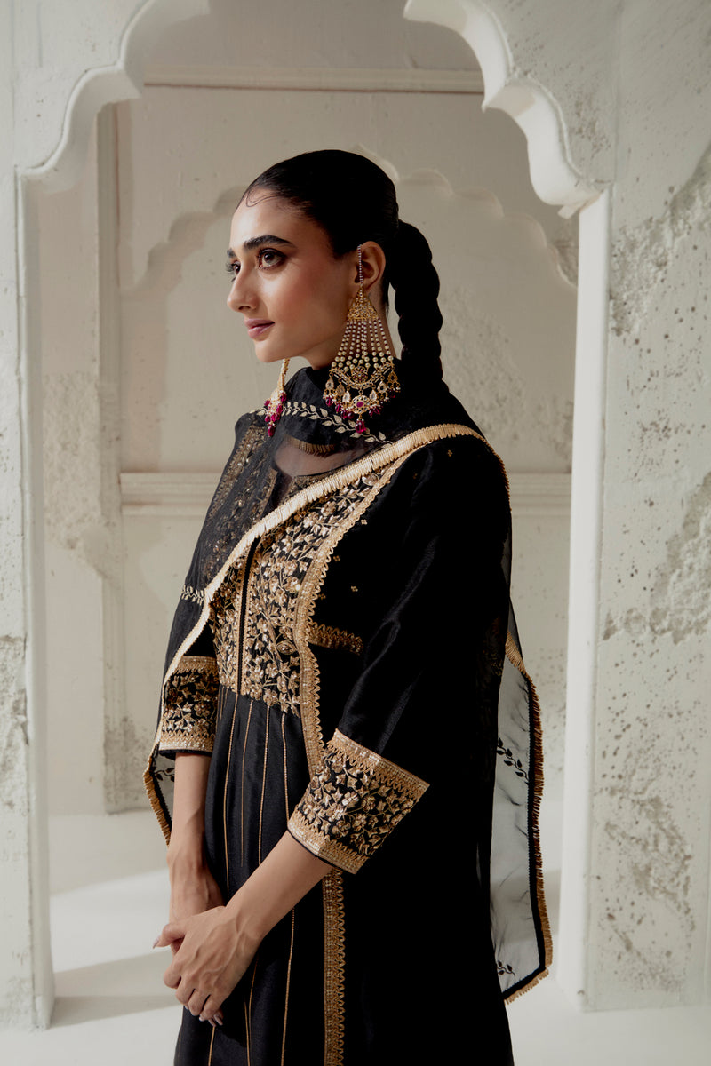 Black Silk Kalidar Suit