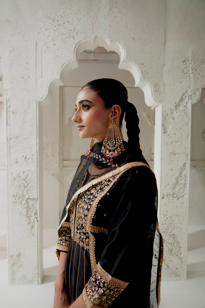 Black Silk Kalidar Suit