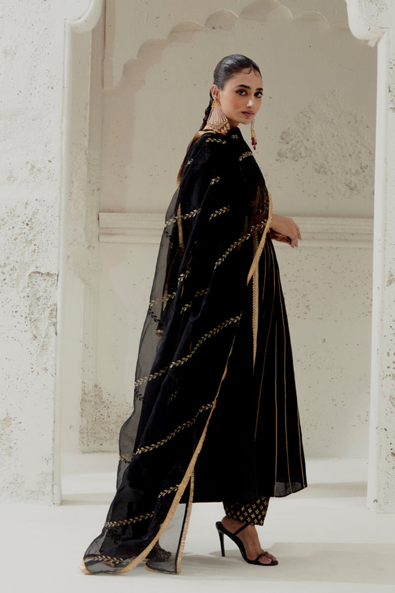 Black Silk Kalidar Suit