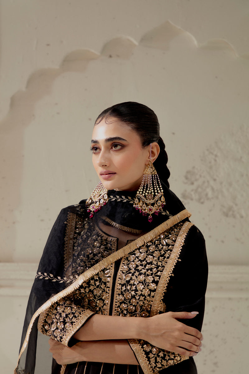 Black Silk Kalidar Suit