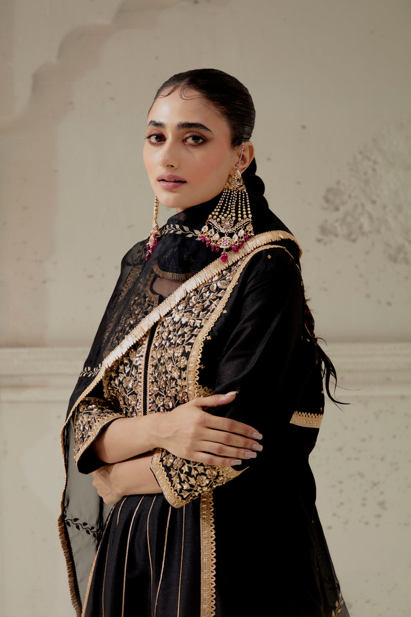 Black Silk Kalidar Suit