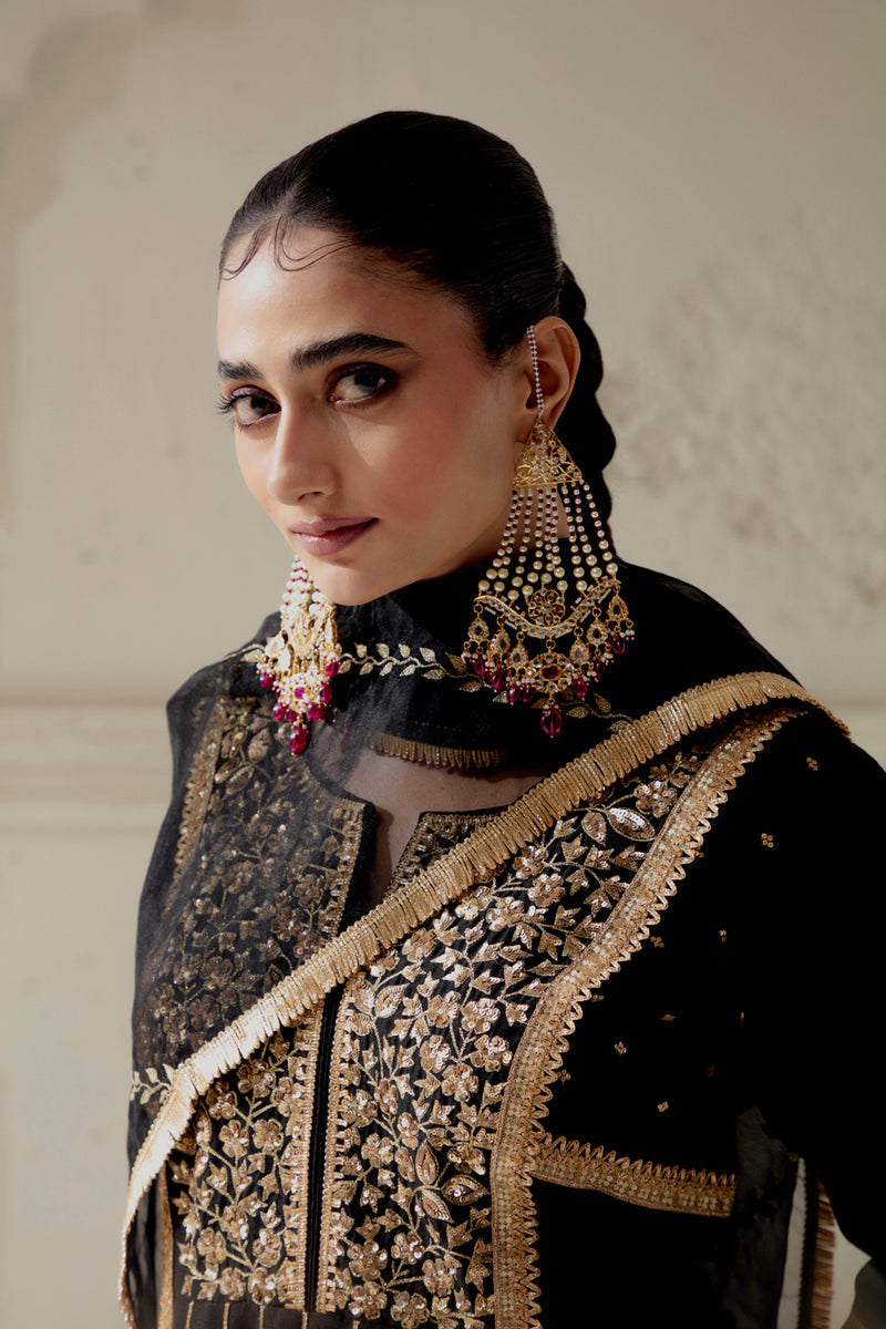 Black Silk Kalidar Suit