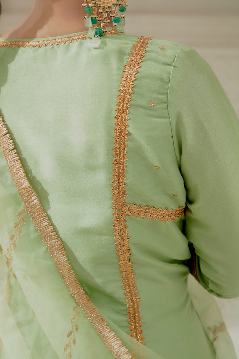 Mint Green Silk Kalidar Suit