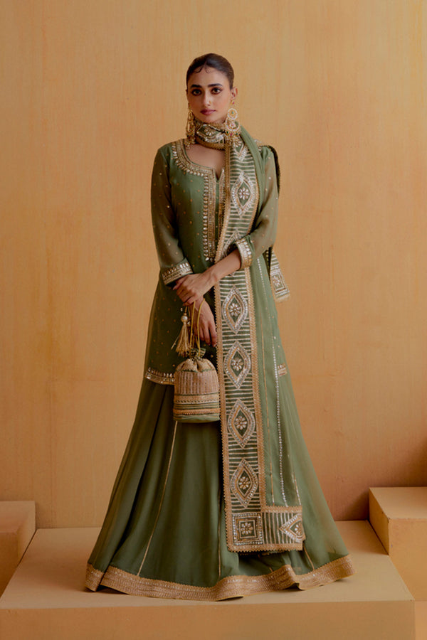 Olive Green Lehenga