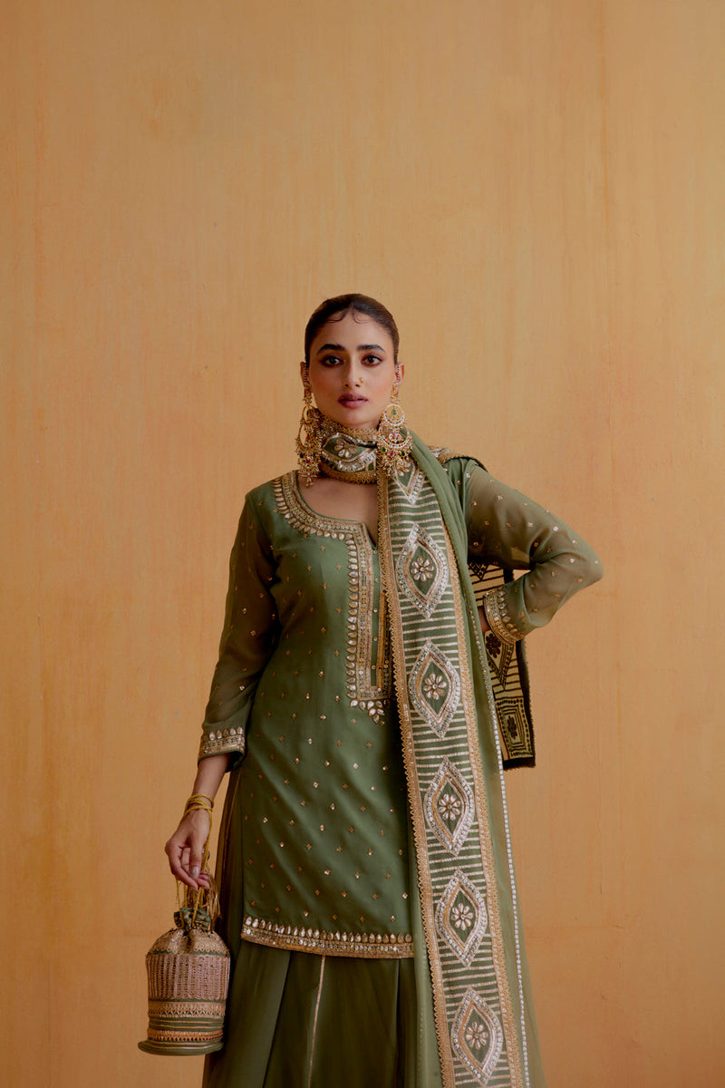 Olive Green Lehenga