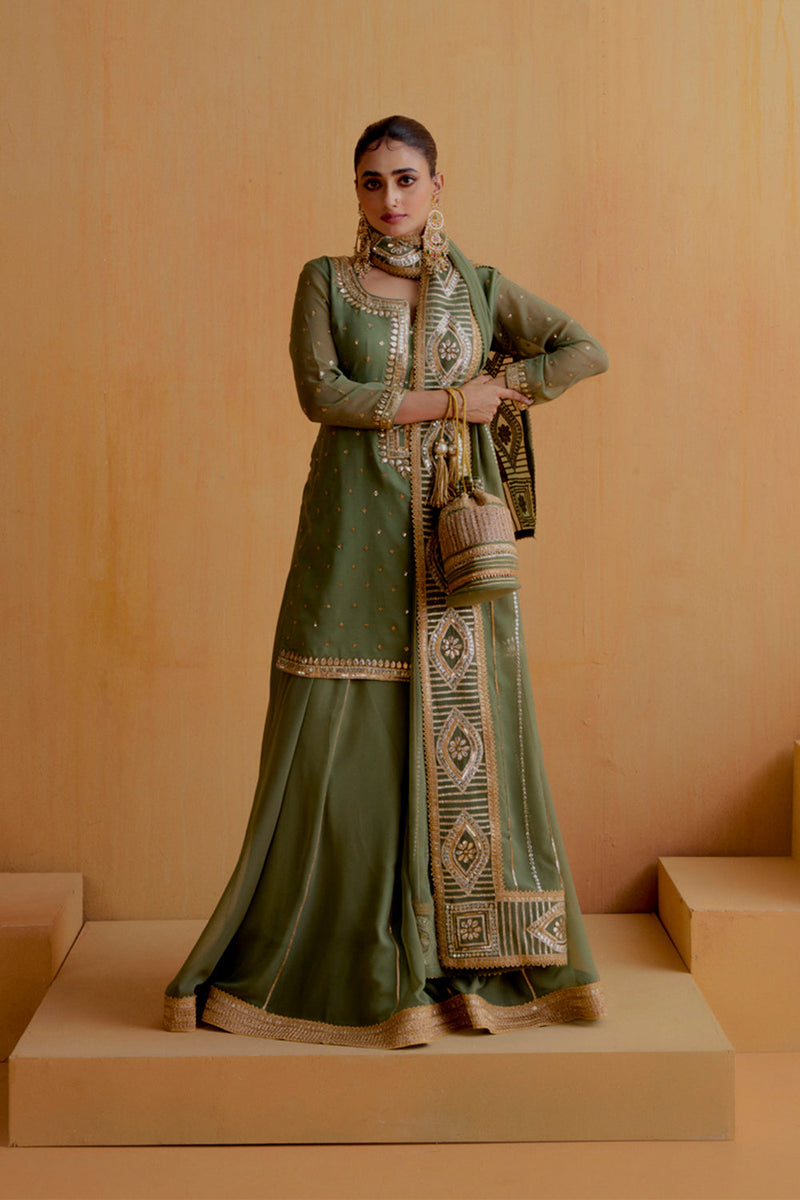 Olive Green Lehenga